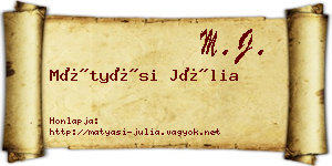 Mátyási Júlia névjegykártya