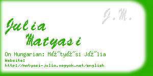 julia matyasi business card